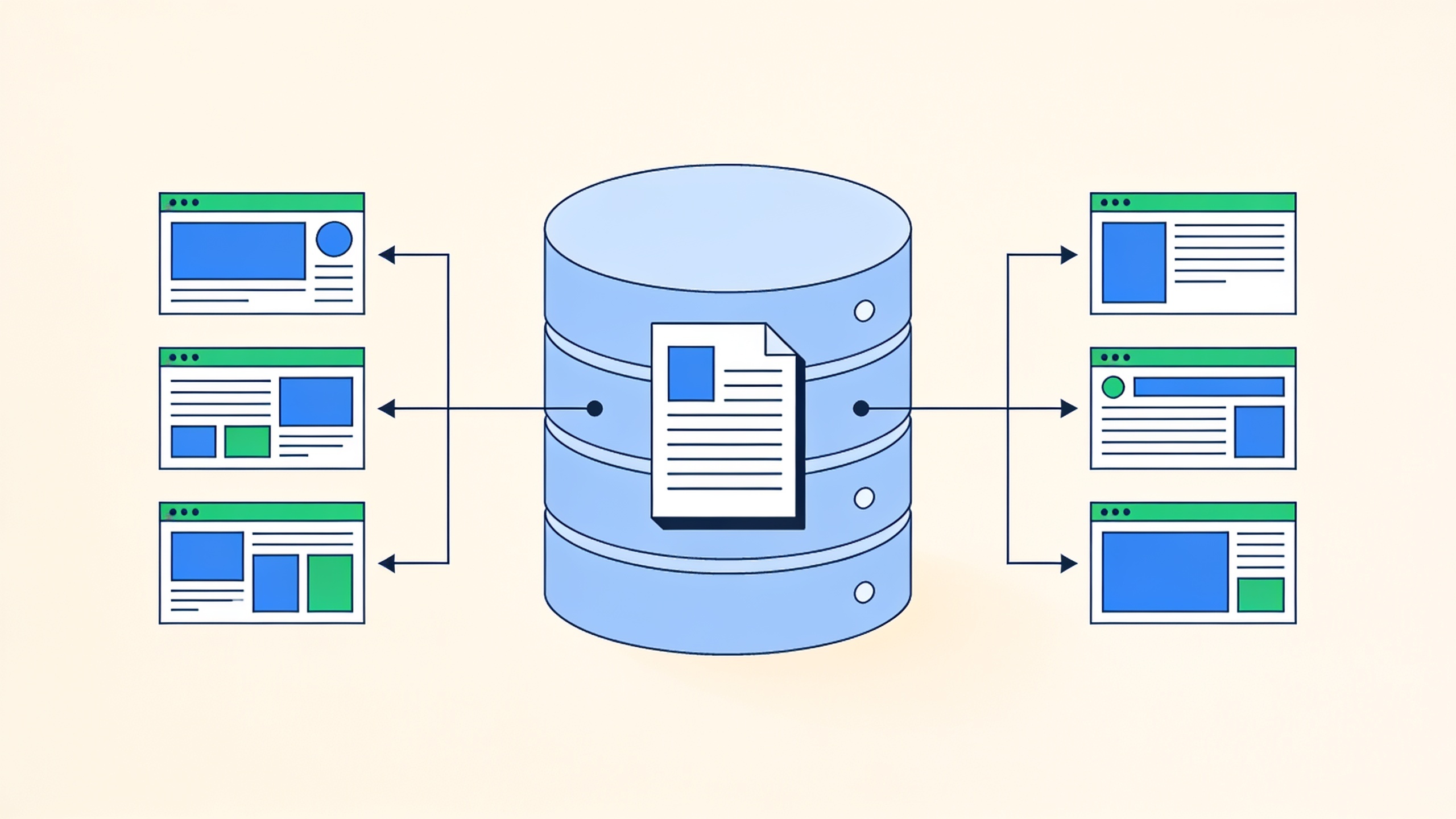 Infographie stylisée montrant une architecture de site web en silo avec une page pilier centrale et plusieurs articles connectés par des flèches, des mots-clés comme 'SEO Freelance' et 'Maillage Interne' sont mis en évidence, design clair et informatif, style illustration minimaliste.