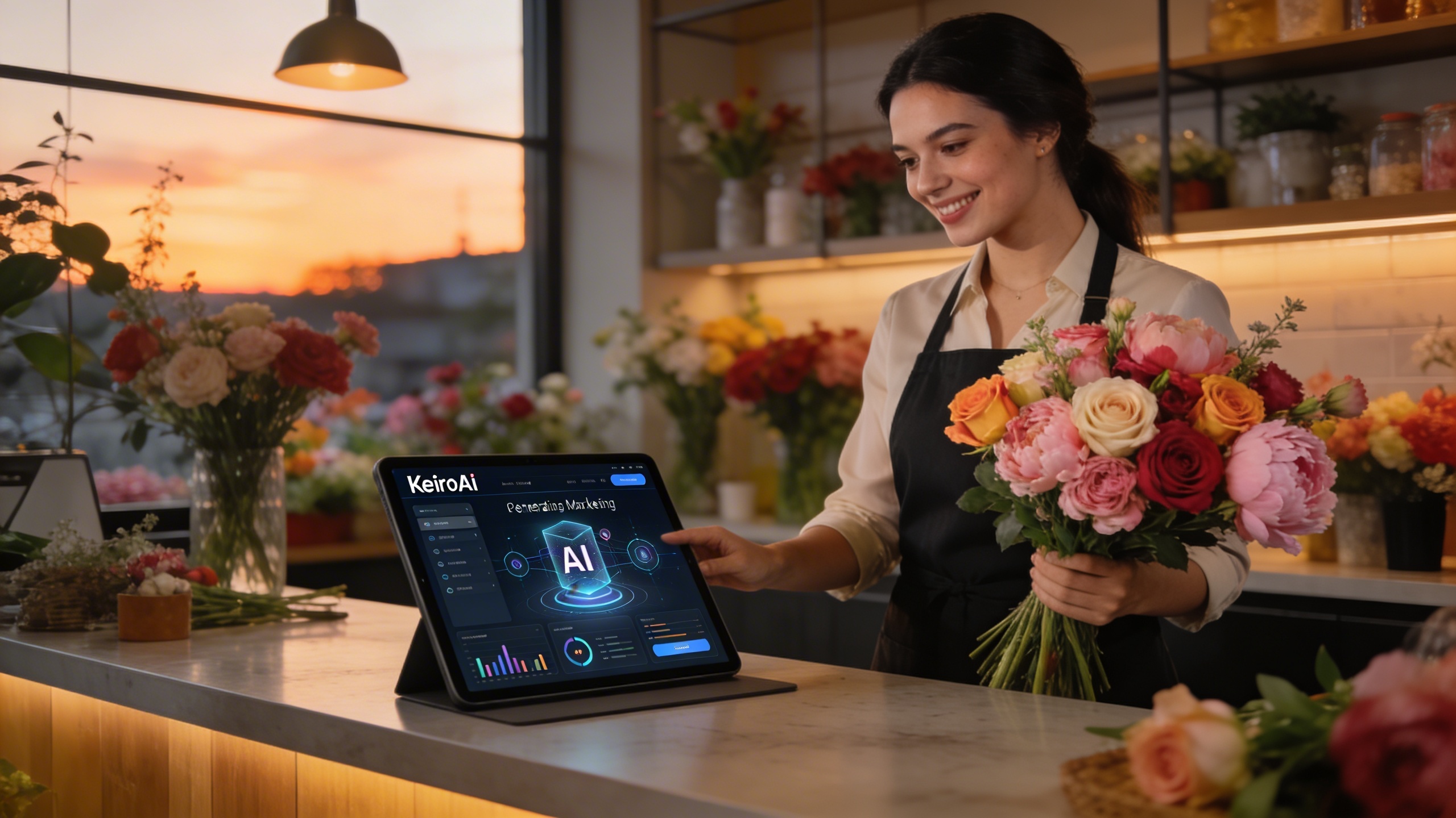 Fleuriste : Révolutionnez tes Visuels Marketing avec l'IA et Attire plus de Clients Locaux